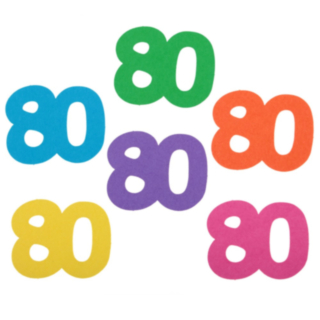 80 År Bordsdekorationer Flerfärgade