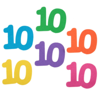 10 År Bordsdekorationer Flerfärgade