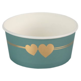 Hjärta Pappersbägare Celadon/Guld