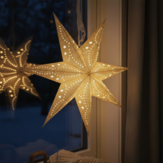 Glitter LED Julstjärna Silver