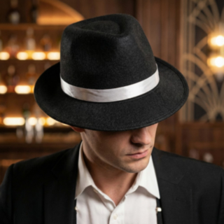 Gangster Svart Fedora Hatt