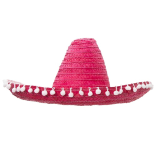 Rosa Sombrero Pom Pom Hatt