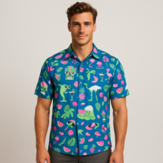 Cartoon Tiki Hawaiiskjorta