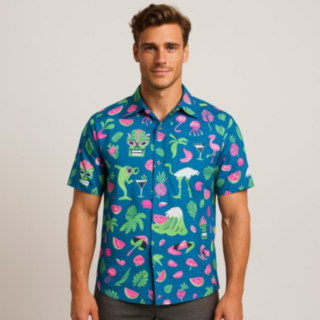 Cartoon Tiki Hawaiiskjorta