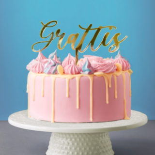 Grattis Tårttopper Guld