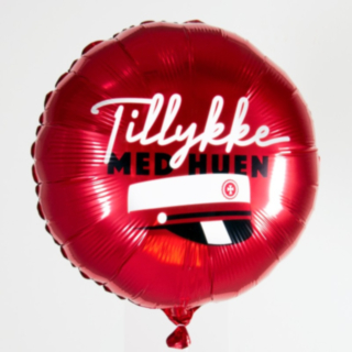 Rund Tillykke Med Huen Folieballong Röd