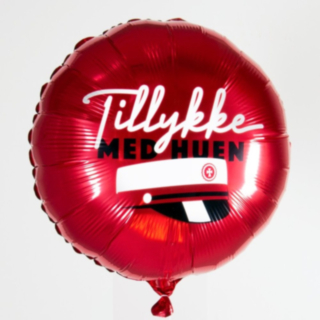 Rund Tillykke Med Huen Folieballong Röd