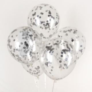 Konfettiballonger Silver