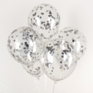 Konfettiballonger Silver