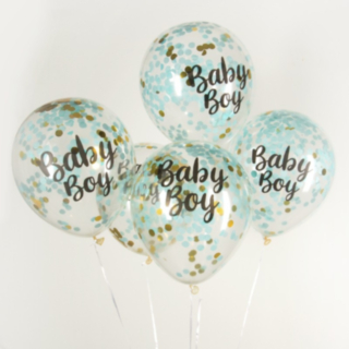 Baby Boy Konfettiballonger Ljusblå