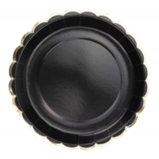 Papptallrikar Guld/Svart