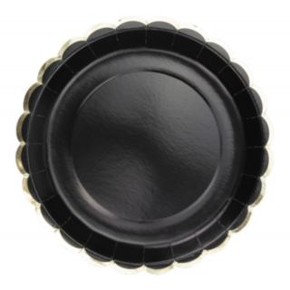 Papptallrikar Guld/Svart