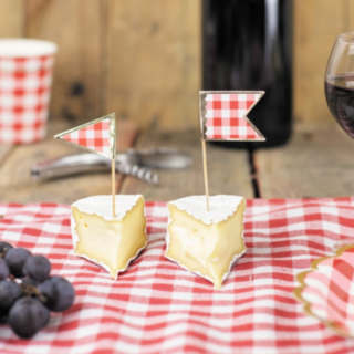 Rutig Picknick Vimpelflaggor Tårtpinnar