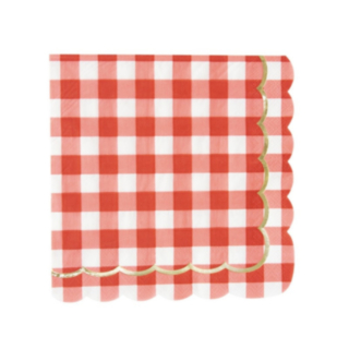 Randig Picknick Servetter Röd/Vit