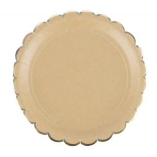 Papptallrikar Kraft/Guld