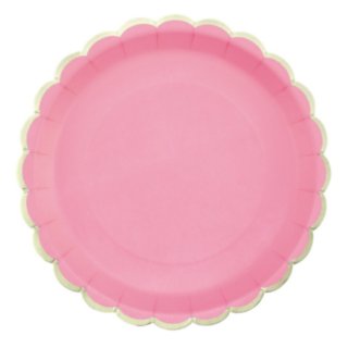 Vågiga Papptallrikar Rosa