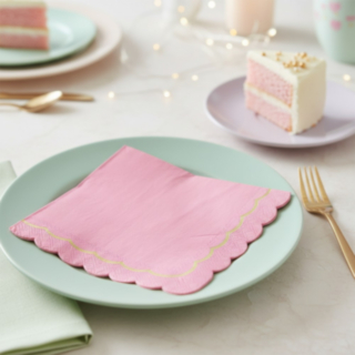 Vågiga Servetter Rosa