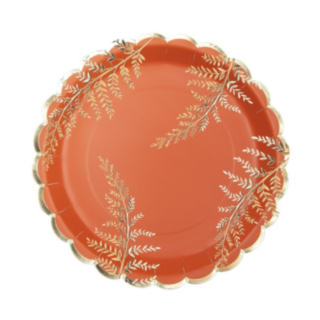 Papptallrikar Guld/Terrakotta