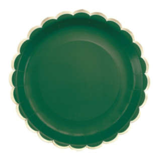 Papptallrik Guld/Grön