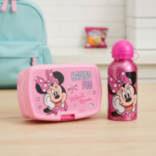 Minnie Mouse® Vattenflaska & Matlåda Ljusrosa/Rosa
