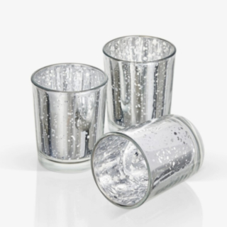 Glitter Värmeljushållare Silver