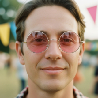 Runda Lennon Glasögon Ljusrosa