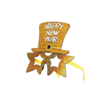 Happy New Year Glasögon Guld