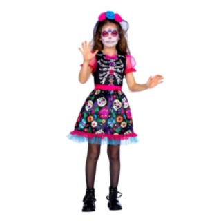 Rosa Day Of The Dead Barndräkt