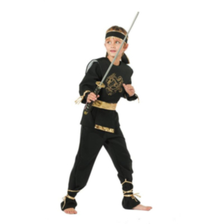 Drakninja Barndräkt Guld