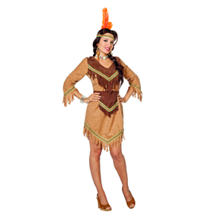 Beige Indiankvinna Maskeraddräkt