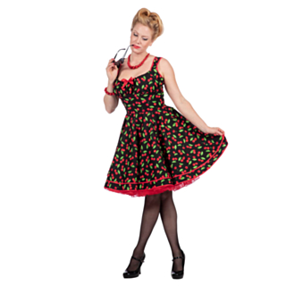 Rockabilly Körsbär Klänning