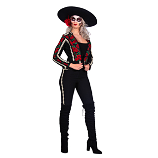 Día de los Muertos Mariachi Rosor Maskeraddräkt