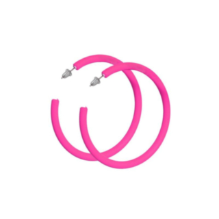Hoops Örhängen Neonrosa