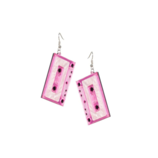 Kassettband Örhängen Rosa