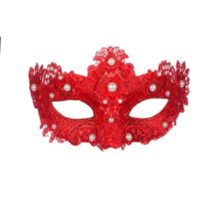 Venedig Tygmask Röd