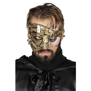 Halvmask Steampunk Guld