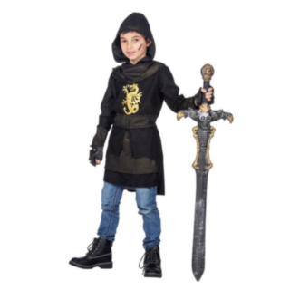 Drakkrigare Barndräkt Svart/Guld