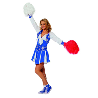 Blå Cheerleader Maskeraddräkt