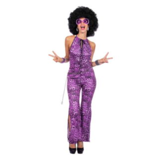 Leopard Catsuit Maskeraddräkt Lila