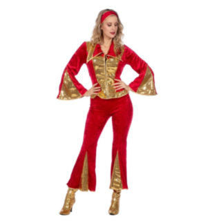 Disco Glitter Maskeraddräkt Röd/Guld