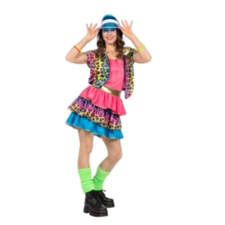 80-tal Neon Partyklänning Maskeraddräkt