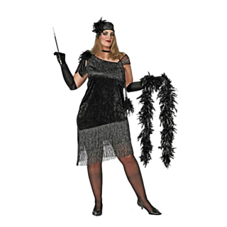 Charlestonklänning Plussize Svart/Silver