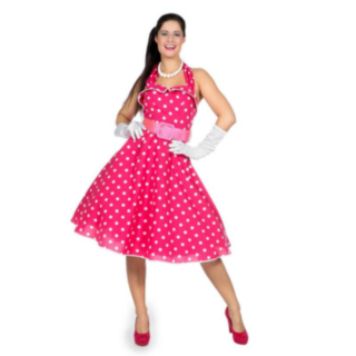 Rosa 50-tal Rockabilly Maskeraddräkt
