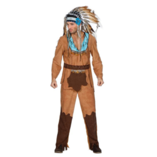 Indianhövding Maskeraddräkt Brun