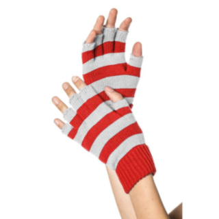 Fingerlösa Handskar Röd/Vit