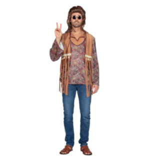 Hippie Paisley Skjorta Maskeraddräkt Brun