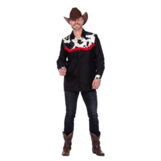 Cowboyskjorta Svart/Vit/Röd
