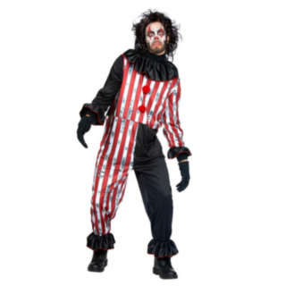 Halloween Clown Maskeraddräkt Svart/Röd