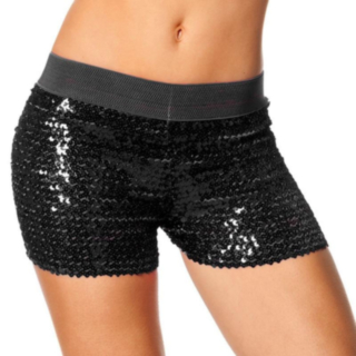 Paljett Hotpants Svart