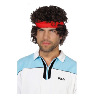 80-tal Tennisspelare Peruk Med Pannband